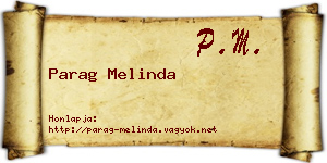 Parag Melinda névjegykártya
